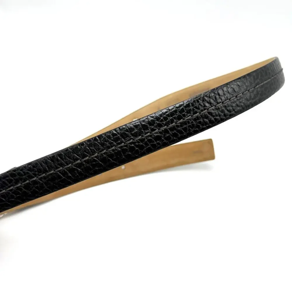 Vintage Brighton Studded Black Leather Belt M 35 Silver Studs Decorative Buckle